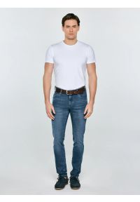 Big-Star - Jeansy męskie skinny granatowe Deric 583. Okazja: na co dzień. Kolor: niebieski. Styl: casual #3