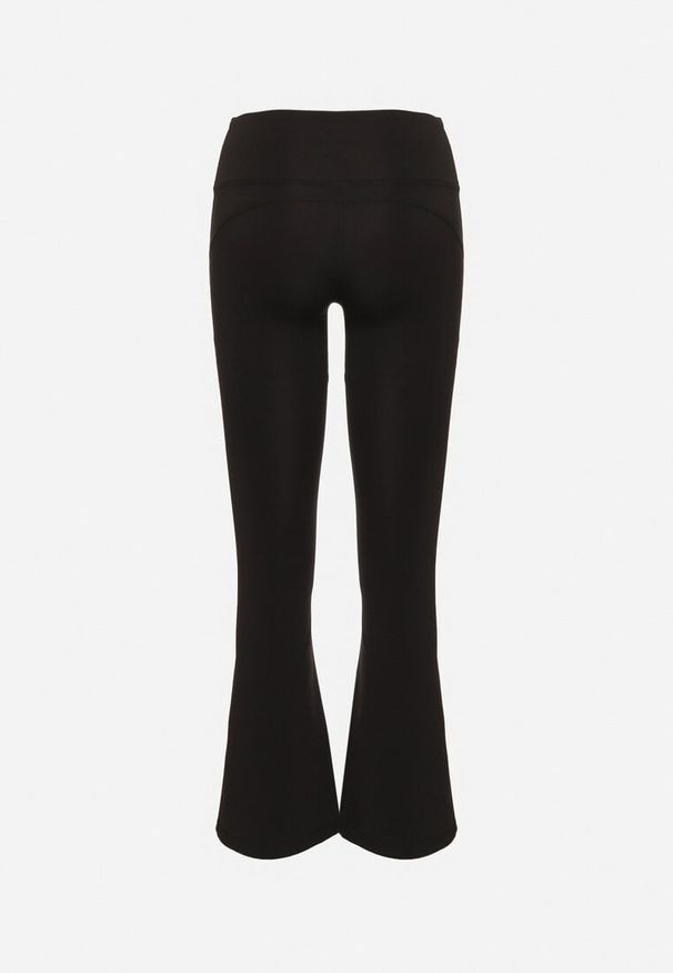 Born2be - Czarne Legginsy Dzwony z Wysokim Stanem Ediviela. Okazja: na co dzień. Stan: podwyższony. Kolor: czarny. Styl: casual
