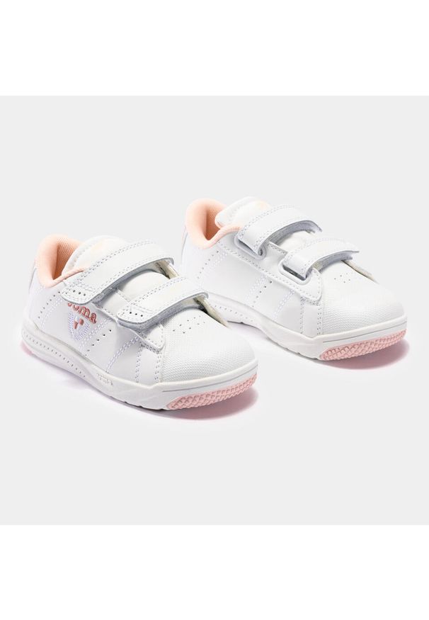 Buty sportowe Sneakersy dziewczęce, Joma W.Play Jr 21 WPLAYW. Okazja: na co dzień. Kolor: biały, wielokolorowy, różowy. Materiał: materiał, syntetyk. Szerokość cholewki: normalna. Sport: turystyka piesza
