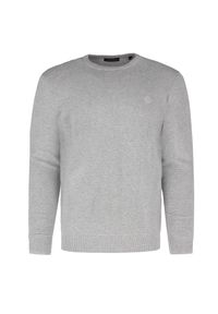 Volcano - Prążkowany sweter S-MONO. Okazja: na co dzień. Kolor: szary. Materiał: prążkowany. Wzór: prążki, ze splotem. Styl: casual, klasyczny, elegancki
