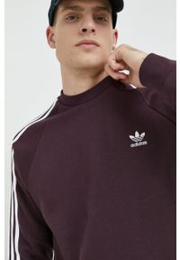 adidas Originals bluza męska kolor fioletowy z aplikacją. Okazja: na co dzień. Kolor: fioletowy. Materiał: bawełna, poliester. Długość rękawa: raglanowy rękaw. Wzór: aplikacja. Styl: casual #5