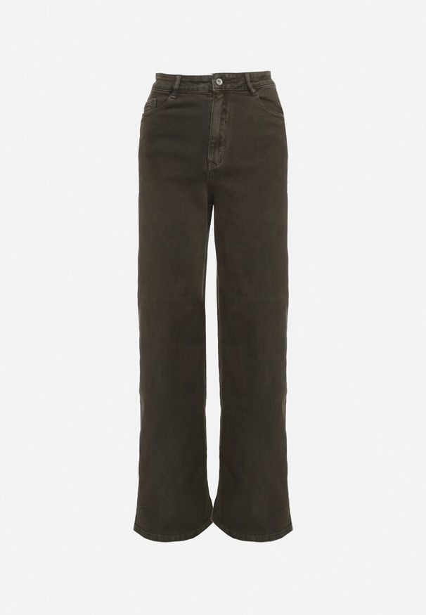 Born2be - Ciemnozielone Jeansy Szerokie Murisana. Okazja: na co dzień. Kolor: zielony. Styl: casual, elegancki