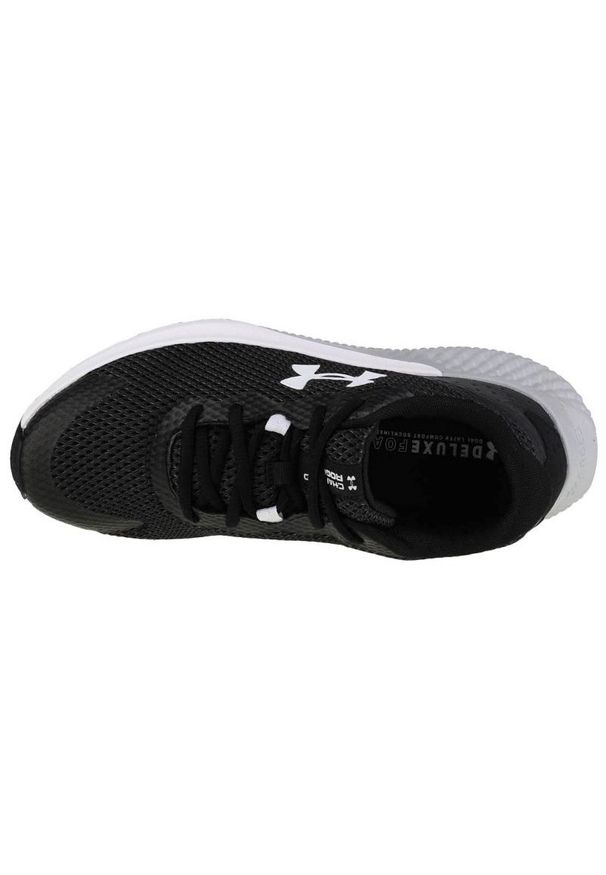 Buty Under Armour Charged Rogue 3 M 3024877-002 czarne. Kolor: czarny. Materiał: syntetyk, materiał, guma. Szerokość cholewki: normalna