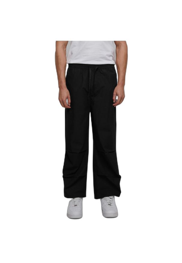 Spodnie Urban Classics Wide Poplin. Kolor: czarny. Materiał: bawełna