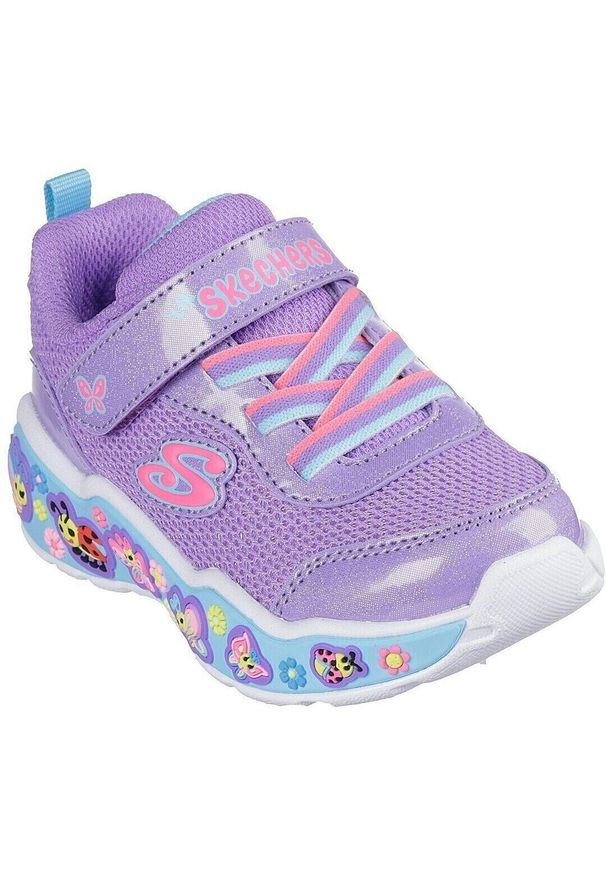 skechers - Buty sportowe dla dzieci Skechers Play Scene Fun Squ. Okazja: na uczelnię. Kolor: fioletowy. Materiał: materiał. Model: Skechers Sport. Sport: joga i pilates
