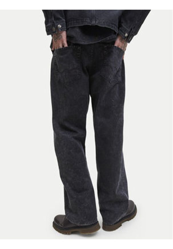 Jack & Jones Jeansy Alex Smith 12282731 Czarny Wide Leg. Kolor: czarny