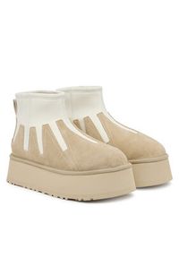 Ugg Śniegowce W Classic Mini Dipper Sunwave 1167591 Beżowy. Kolor: beżowy. Materiał: zamsz, skóra