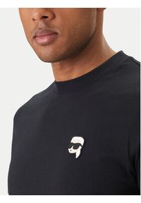 Karl Lagerfeld - KARL LAGERFELD T-Shirt 755710 562224 Granatowy Regular Fit. Typ kołnierza: dekolt w karo. Kolor: niebieski. Materiał: bawełna #5