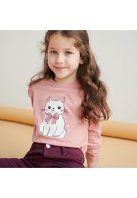 Sinsay - Koszulka z nadrukiem - Różowy. Kolor: różowy. Wzór: nadruk #1