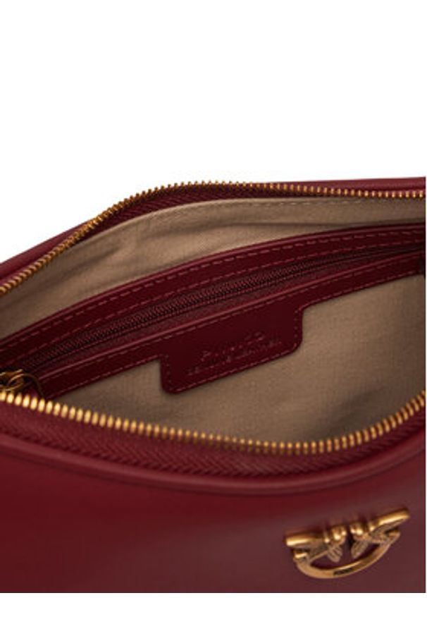 Pinko - PINKO Torebka Half Moon Mini Fl 102790 A0F1 Bordowy. Kolor: czerwony. Materiał: skórzane