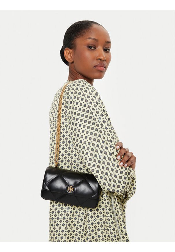 Tory Burch Torebka Mini Kira Diamond Quilt Flap Bag 154710 Czarny. Kolor: czarny. Materiał: skórzane