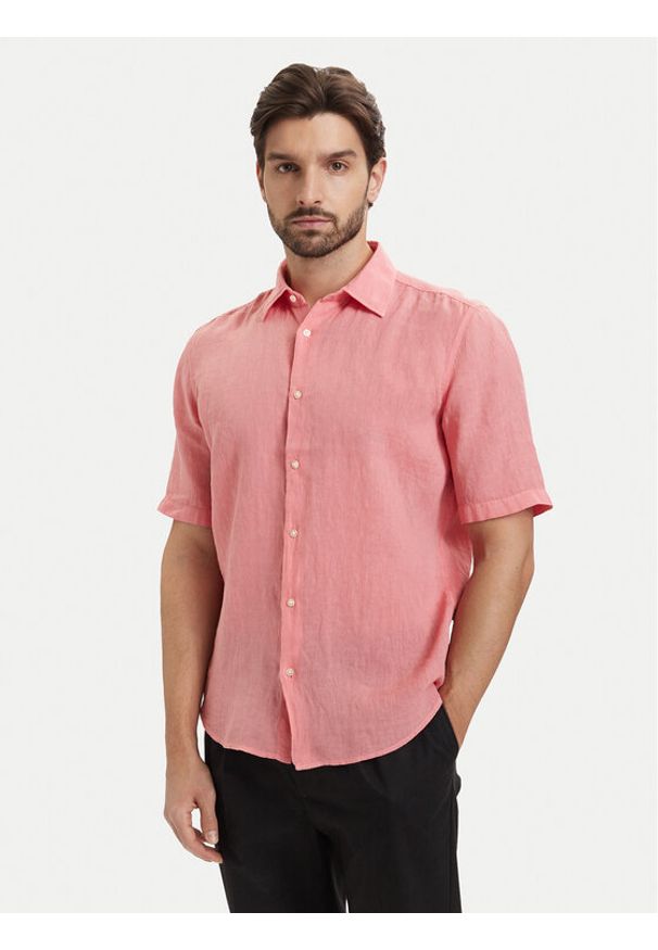 BOSS Koszula Rash 50537382 Czerwony jasny Regular Fit. Kolor: czerwony. Materiał: len