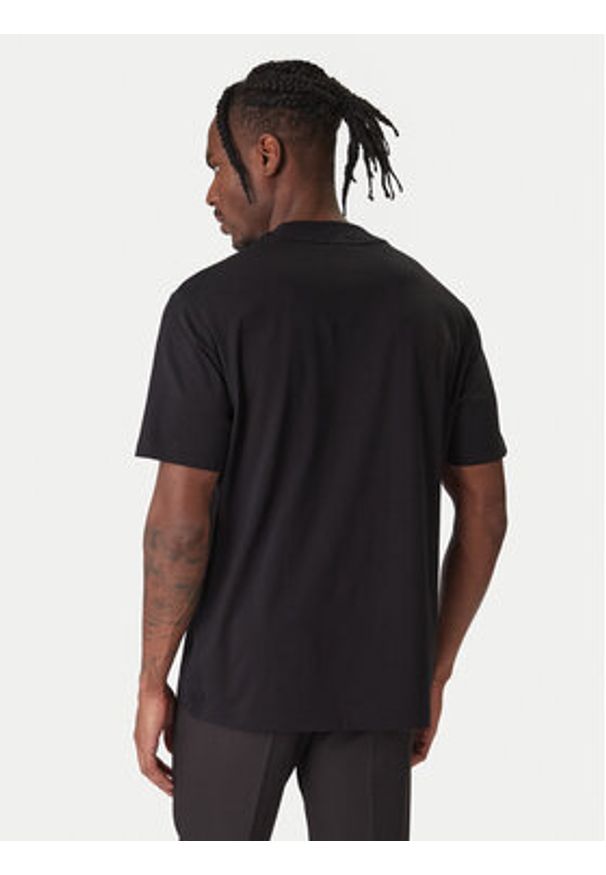 BOSS T-Shirt Tee Collar 50555527 Czarny Regular Fit. Kolor: czarny. Materiał: bawełna