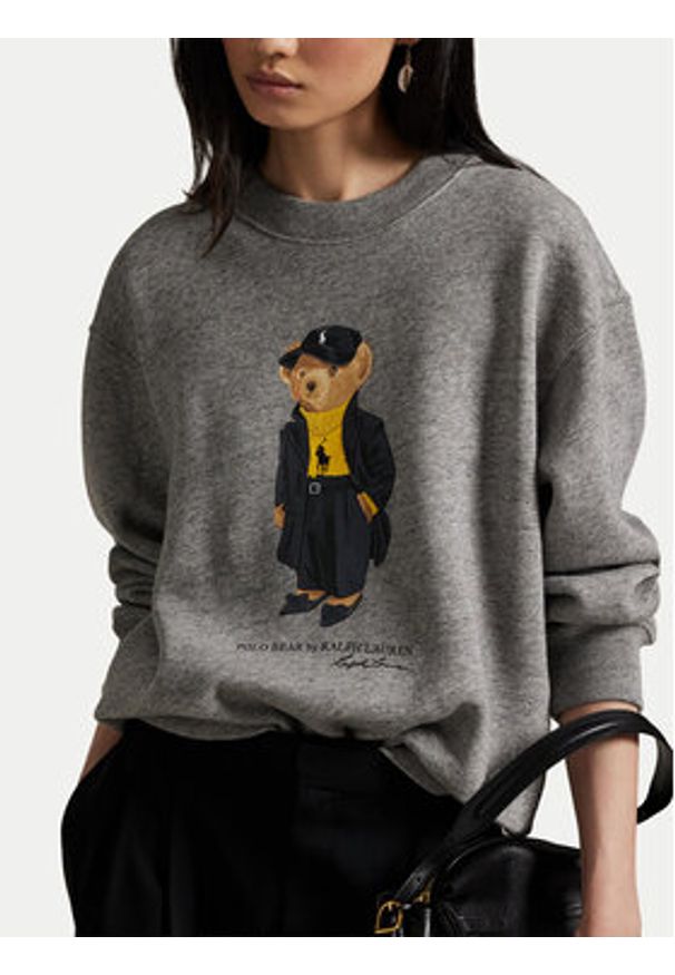 Polo Ralph Lauren Bluza 211A87104001 Szary Relaxed Fit. Typ kołnierza: polo. Kolor: szary. Materiał: bawełna