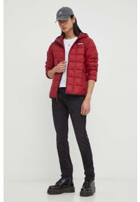 Hollister Co. kurtka męska kolor bordowy przejściowa. Kolor: czerwony. Materiał: poliester #6