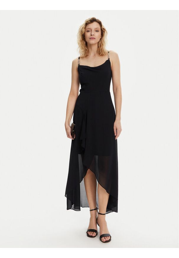 Morgan Sukienka koktajlowa 251-REMA Granatowy Slim Fit. Kolor: niebieski. Materiał: syntetyk. Styl: wizytowy