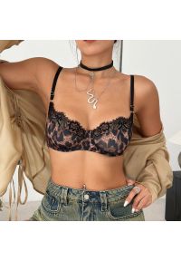 Intica - Biustonosz push-up z fiszbinami unosi biust elegancki design Carlijn. Kolor: czarny. Materiał: tkanina. Rodzaj stanika: biustonosz z fiszbinami, push-up