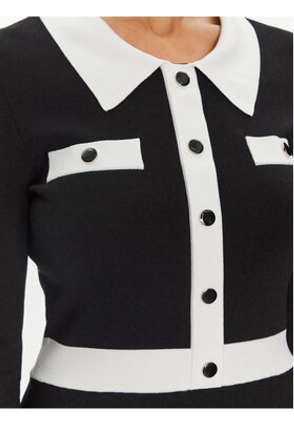 Morgan Sukienka dzianinowa 251-RMAVA Czarny Slim Fit. Kolor: czarny. Materiał: wiskoza, syntetyk