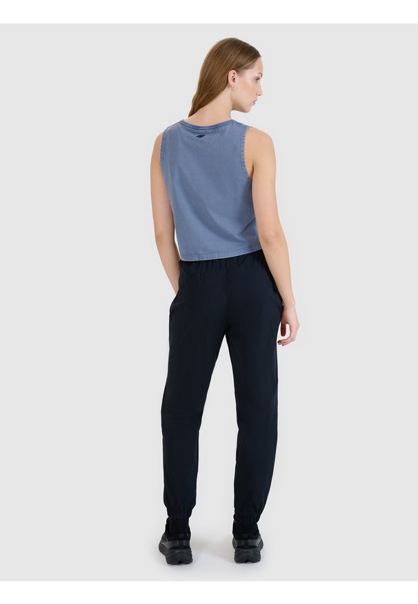 4f - 4F Spodnie casual damskie - czarne XXL. Okazja: na co dzień. Kolor: czarny. Materiał: syntetyk, materiał, tkanina. Styl: casual