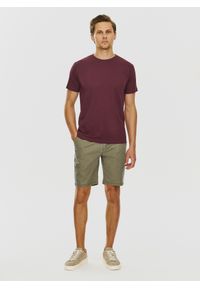 Pako Lorente - PAKO LORENTE – Bawełniany bordowy t-shirt z okrągłym dekoltem. Okazja: na co dzień. Kolor: czerwony, niebieski, żółty. Materiał: bawełna. Styl: casual #3