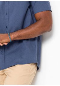 bonprix - Koszula z krótkim rękawem z przewiewnej mieszanki lnu. Kolor: niebieski. Materiał: len. Długość rękawa: krótki rękaw. Długość: krótkie. Sezon: lato #2