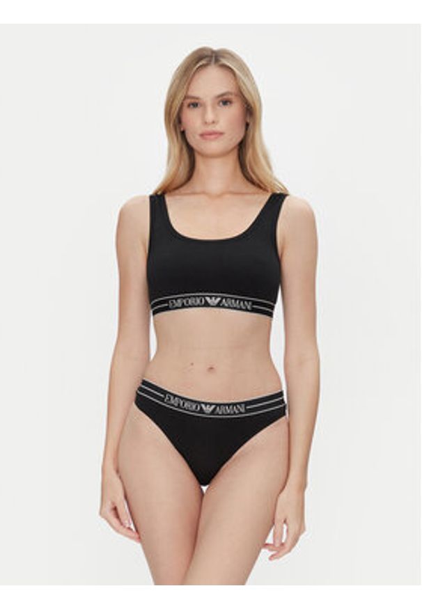 Emporio Armani Underwear Biustonosz top EW000420 AF10881 UC001 Czarny. Kolor: czarny. Materiał: bawełna