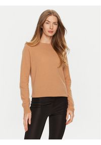 ViCOLO Sweter 22044S Brązowy Regular Fit. Kolor: brązowy. Materiał: kaszmir, wełna