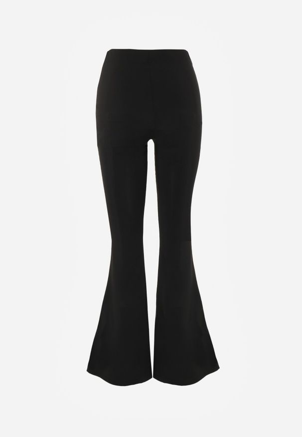 Born2be - Czarne Spodnie Dzwony Efrariel. Okazja: na spacer. Kolor: czarny. Materiał: wiskoza, materiał, dzianina. Wzór: ze splotem, gładki. Sezon: lato. Styl: elegancki, klasyczny