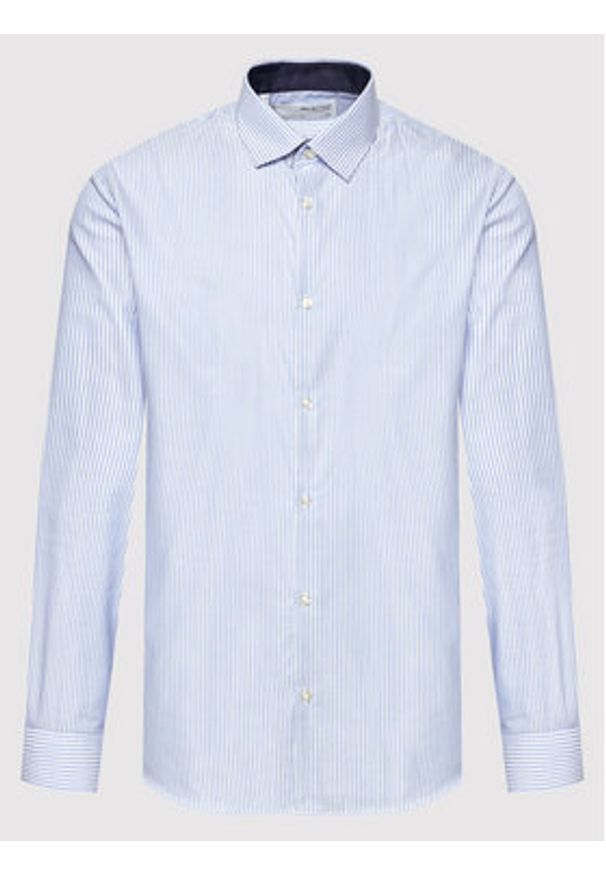 Selected Homme Koszula New Mark 16058640 Błękitny Slim Fit. Kolor: niebieski. Materiał: bawełna
