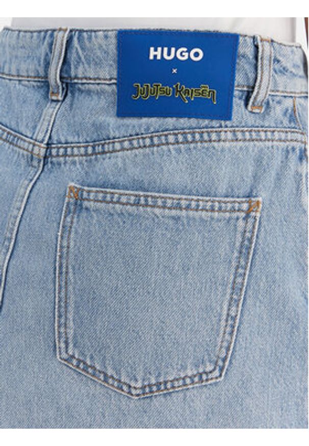 Hugo - HUGO Spódnica jeansowa Gadele 50557549 Niebieski Regular Fit. Kolor: niebieski. Materiał: bawełna