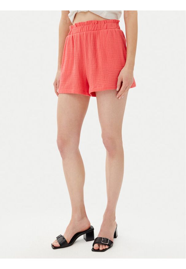 Vero Moda Szorty materiałowe Natali 10279687 Różowy Baggy Fit. Kolor: różowy. Materiał: bawełna