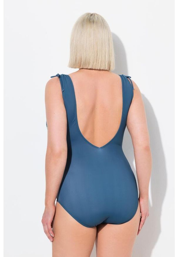 ULLA POPKEN - Damski Kostium kąpielowy dekolt w serce miękkie miseczki. Kolekcja: plus size. Kolor: zielony, niebieski, wielokolorowy. Materiał: poliester, elastan, poliamid, materiał