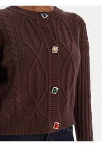 Liu Jo Kardigan MF5423 MS040 Brązowy Regular Fit. Kolor: brązowy. Materiał: wełna #5