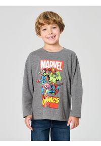 Sinsay - Koszulka z długimi rękawami Avengers - szary. Kolor: szary. Długość rękawa: długi rękaw. Długość: długie. Wzór: motyw z bajki #1