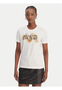 Versace Jeans Couture T-Shirt 80HAHE02 CJ00E Biały Regular Fit. Kolor: biały. Materiał: bawełna #1