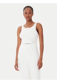 Guess Top O5BR01 Z1282 Écru Regular Fit. Materiał: syntetyk
