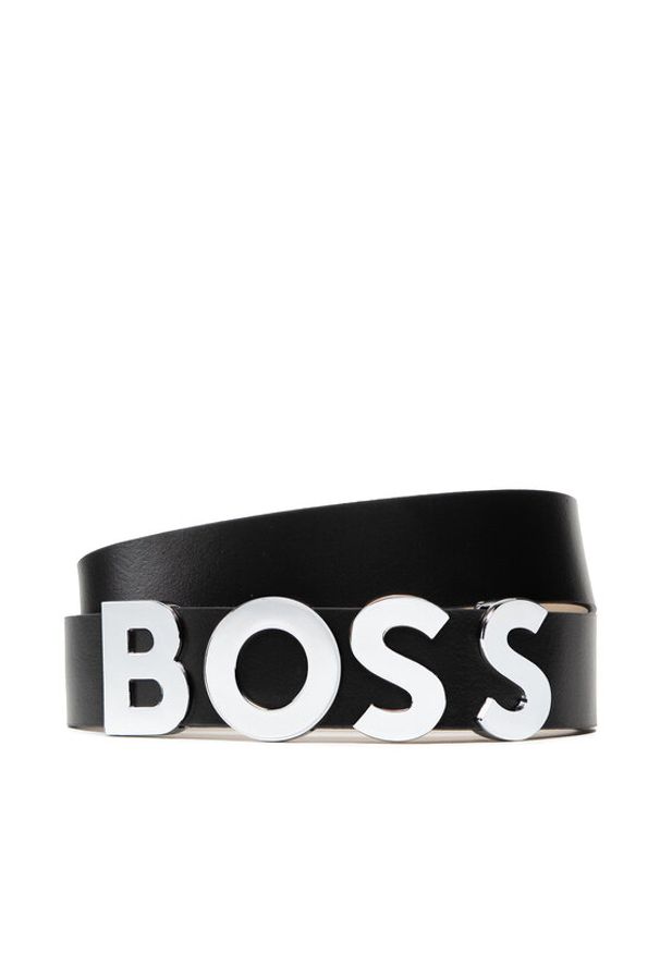 BOSS - Boss Pasek Damski Bold Belt 3,5Cm 50470631 10199089 01 Czarny. Kolor: czarny. Materiał: skóra