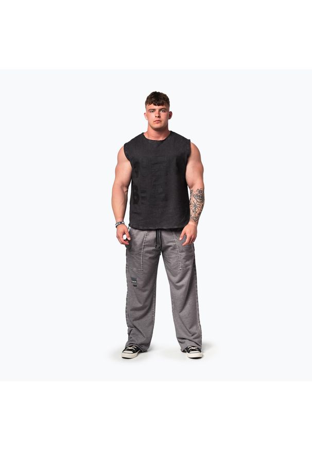 NEBBIA - Koszulka treningowa męska Washed-Off Beastin. Kolor: czarny. Sport: fitness