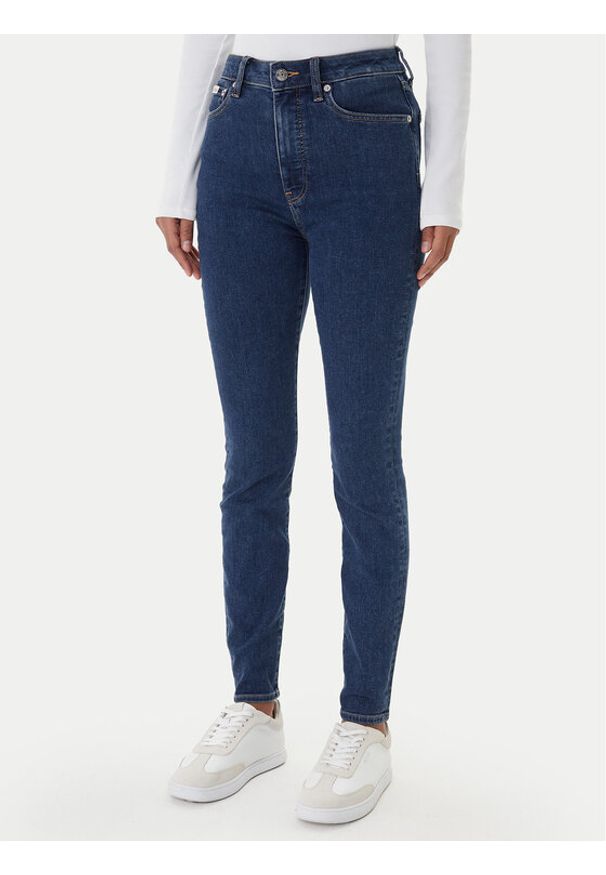 Calvin Klein Jeans Jeansy LV047E611G Granatowy Skinny Fit. Kolor: niebieski