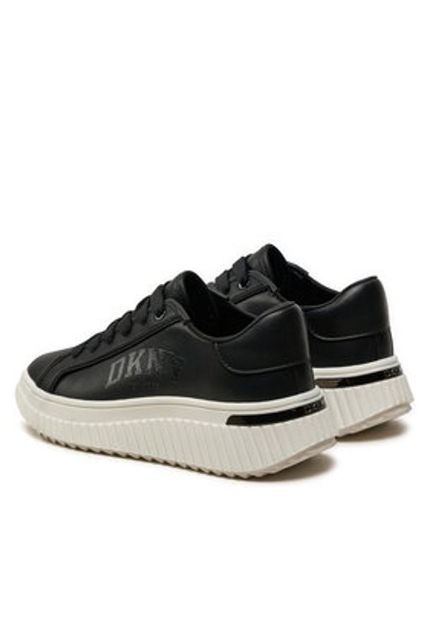 DKNY Sneakersy Larissa K4403232 Czarny. Kolor: czarny. Materiał: skóra