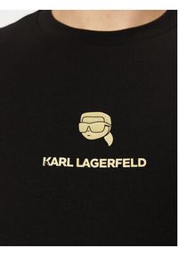 Karl Lagerfeld - KARL LAGERFELD T-Shirt 755461 551235 Czarny Regular Fit. Typ kołnierza: dekolt w karo. Kolor: czarny. Materiał: bawełna #3