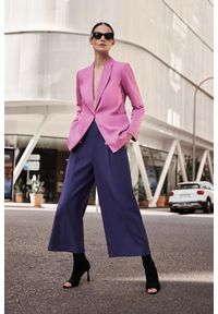MOODO - Spodnie z ozdobnymi guzikami fioletowe. Kolor: fioletowy #1