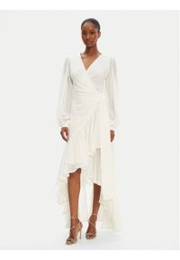 Marciano Guess Sukienka wieczorowa 5GGK53 7317A Écru Regular Fit. Materiał: bawełna. Styl: wizytowy