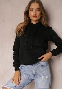 Renee - Czarna Bluza z Kapturem Corbetes. Typ kołnierza: kaptur. Kolor: czarny. Materiał: polar, tkanina, dresówka, prążkowany. Długość rękawa: długi rękaw. Długość: długie. Wzór: jednolity, gładki #5