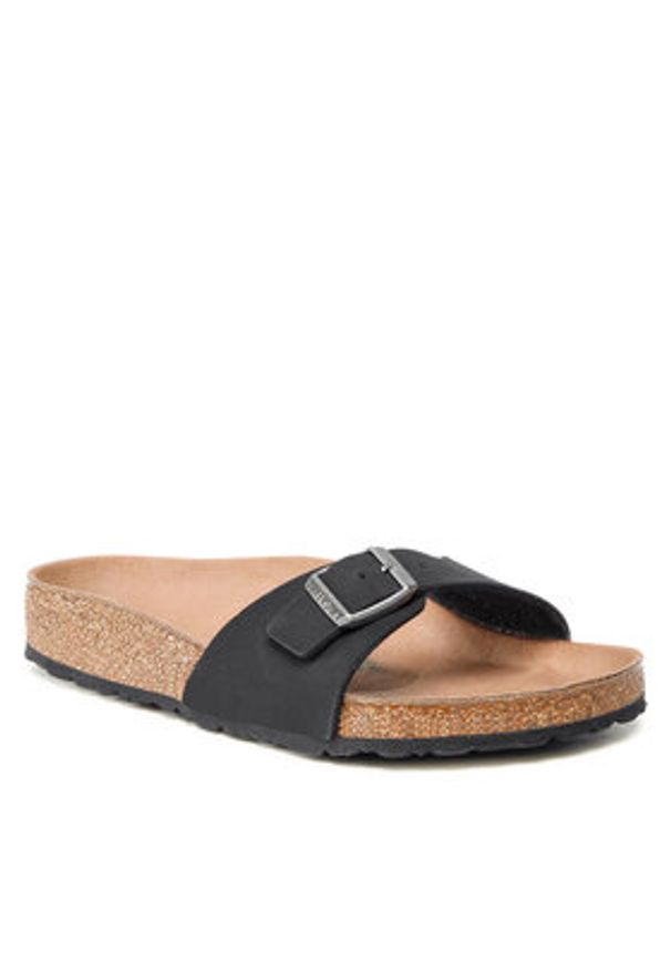 Birkenstock Klapki Madrid Bs 1019969 Czarny. Kolor: czarny. Materiał: skóra