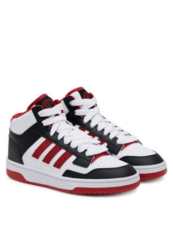 Adidas - adidas Buty do koszykówki Rapid Court Mid JR3180 Biały. Kolor: biały. Materiał: skóra. Sport: koszykówka