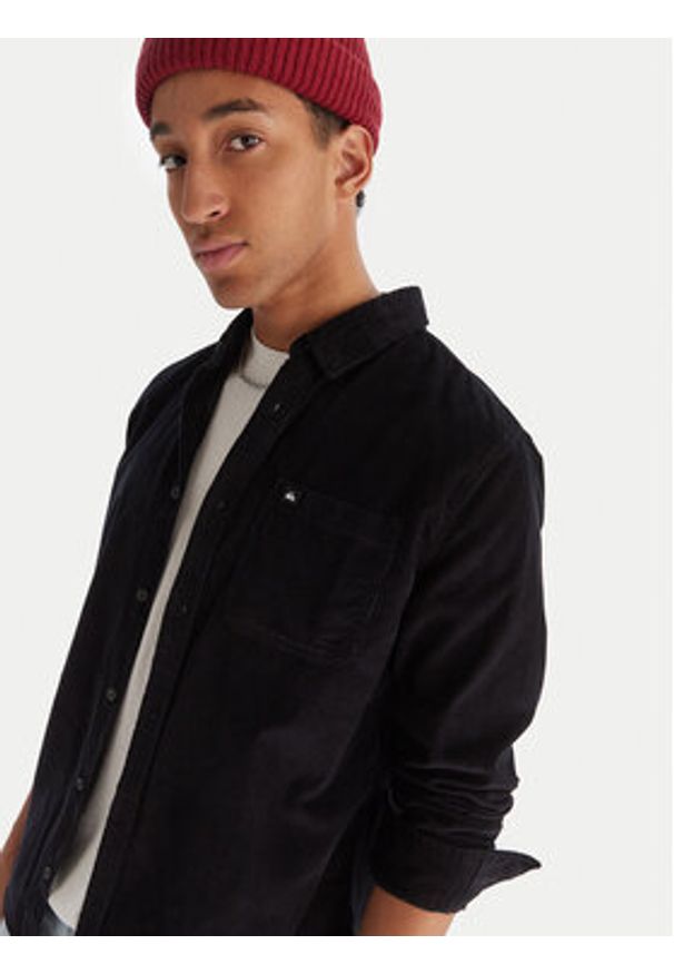 Quiksilver Koszula Smoke Trail EQYWT04652 Czarny Regular Fit. Kolor: czarny. Materiał: bawełna