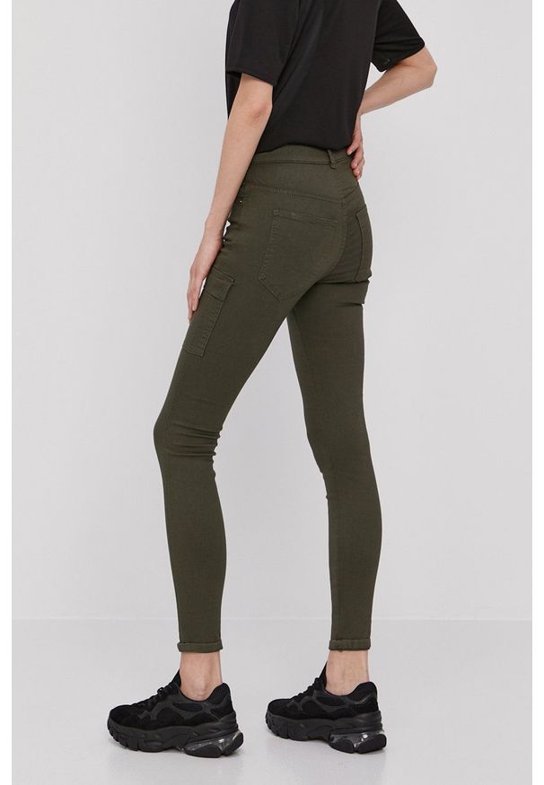 Dr. Denim Jeansy damskie kolor zielony medium waist. Kolor: zielony