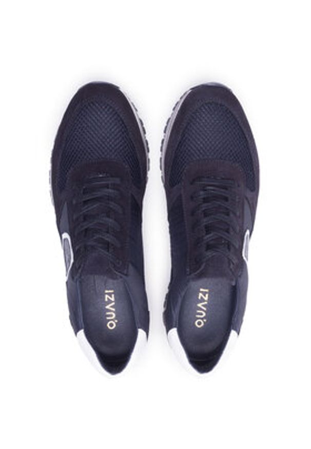 QUAZI Sneakersy QZ-64-06-001064 Granatowy. Kolor: niebieski. Materiał: skóra, zamsz