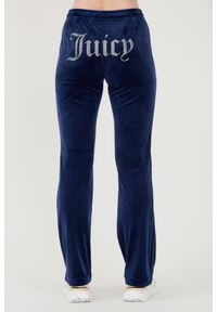 Juicy Couture - JUICY COUTURE Granatowe spodnie dresowe Tina Trackpants. Kolor: niebieski. Materiał: dresówka #6